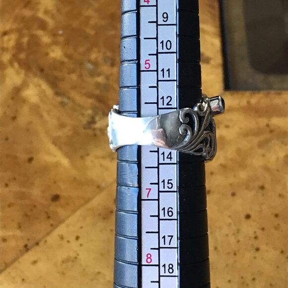 Natural Kyanite Chrome Diopside Garnet Sterling Silver Dolphin Ring Size 6 - Picture 4 of 10